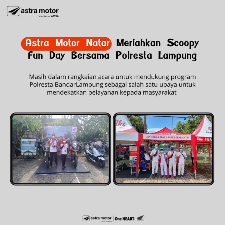 Astra Motor Natar Hadirkan Booth Service & Penjualan di Acara Scoopy Fun Day Bersama Polresta Lampung