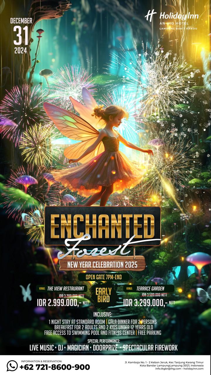 Sambut Tahun Baru 2025, Hotel Holiday Inn Lampung Bukit Randu Menghadirkan Tema Enchanted Forest 