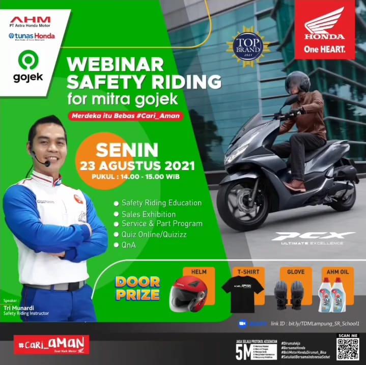 Webinar Safety Riding Bersama Mitra Gojek Lampung