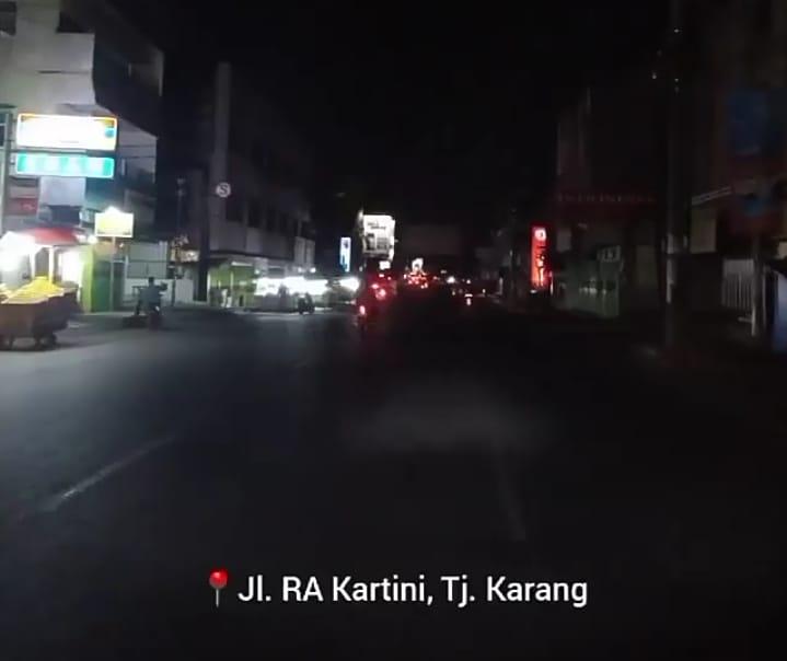 Kota Bandar Lampung Gelap Gulita, Netijen Heboh