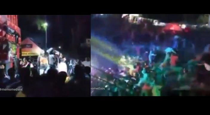 Video Detik-detik Panggung Dangdutan di Kediri Ambruk, Para  Penonton Lari Menyelamatkan Diri
