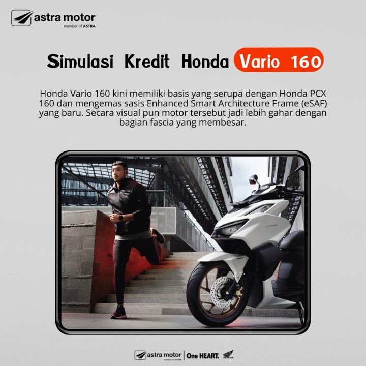 Simulasi Kredit Honda Vario 160, Cicilan Termurah Mulai Rp1,363 Juta Saja