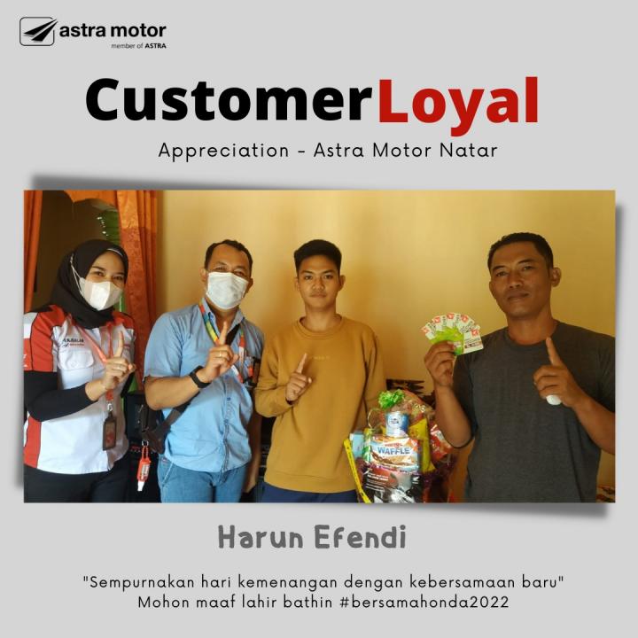 Lebaran Bersama Honda, Astra Motor Natar Beri Kejutan Paket Parcel untuk Konsumen Loyal