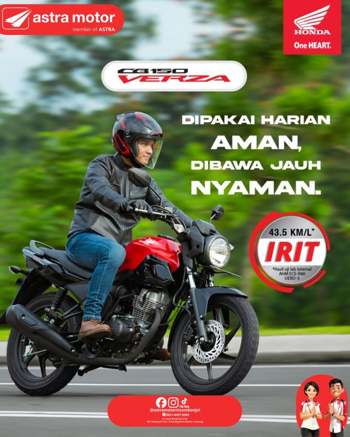 Honda CB150 Verza: Solusi Berkendara Tangguh dan Irit, Jadi Primadona di Astra Motor Imam Bonjol