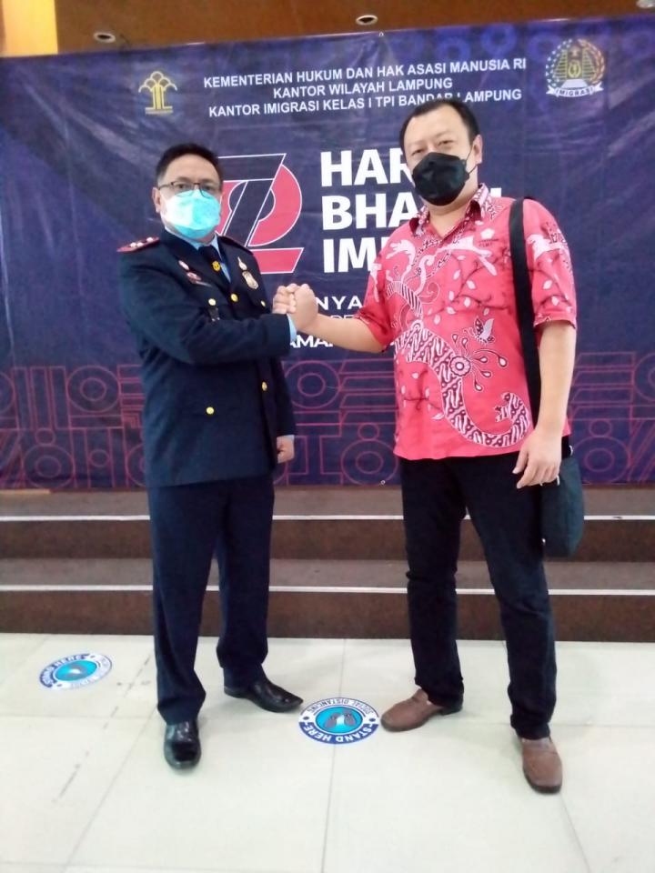 Hari Bhakti Imigrasi ke - 72, PSMTI Lampung dan Denpom Lanal Lampung Silaturahmi ke Kantor Imigrasi Kelas 1 TPIÂ 