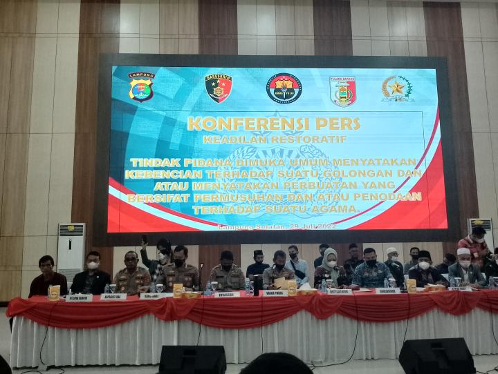 Perkara Ujaran Kebencian di Tulangbawang Diselesaikan Melalui Mekanisme Keadilan Restoratif