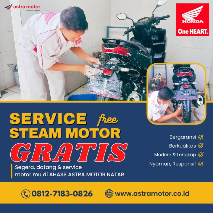 Wow ! Hanya di Ahass Astra Motor Natar Service Gratis Cuci Steam