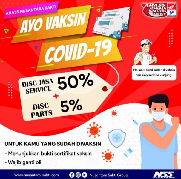 Ayo Vaksin Covid-19, Dapatkan Diskon Jasa Service Sebesar 50% dari NSS Kedaton