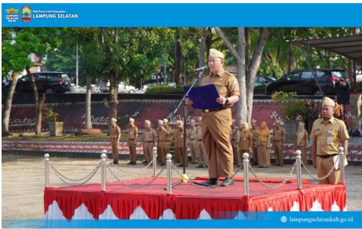 Pelaksana tugas (Plt) Asisten Bidang Ekonomi dan Pembangunan Sekretariat Daerah Kabupaten (Setdakab) Lampung Selatan Tegaskan Pentingnya Budaya Kerja ASN 