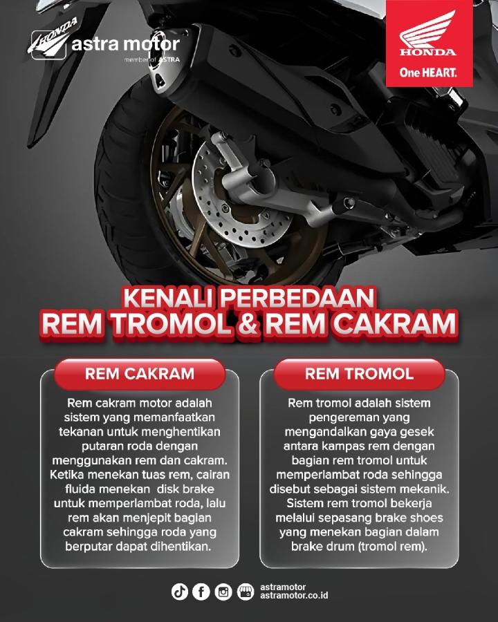 Astra Motor Edukasi Konsumen Mengenai Perbedaan Rem Tromol dan Rem Cakram