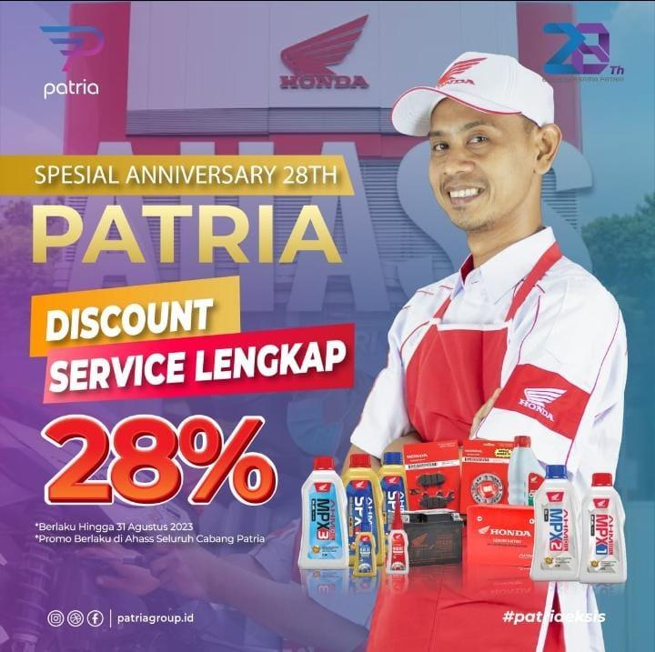 Anniversary yang ke 28, Honda Patria Berikan Promo Service 