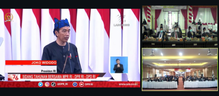 HUT RI Ke-76, Bupati Lampung Selatan dan Forkopimda Saksikan serta dengarkan Pidato Kenegaraan Presiden Jokowi
