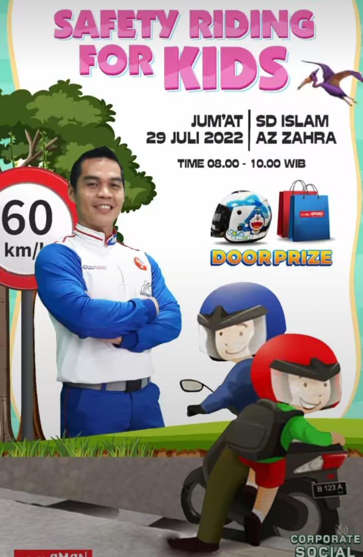 Tunas Honda dan Jaringannya NSS Kedaton Sukses Menggelar Safety Riding For Kids SD Islam Az Zahra