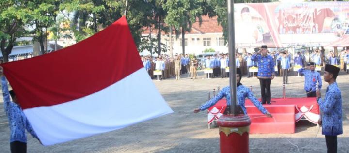 Dipimpin Setdakab, Pemkab Lampung Selatan Gelar Upacara Bulanan