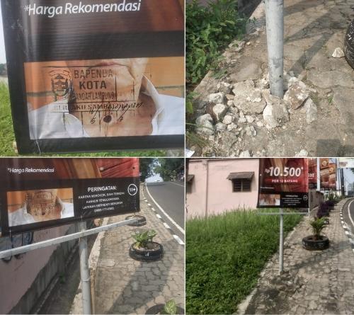 Bapenda Bandarlampung Disebut Bolehkan Pemasangan Reklame Diatas Trotoar