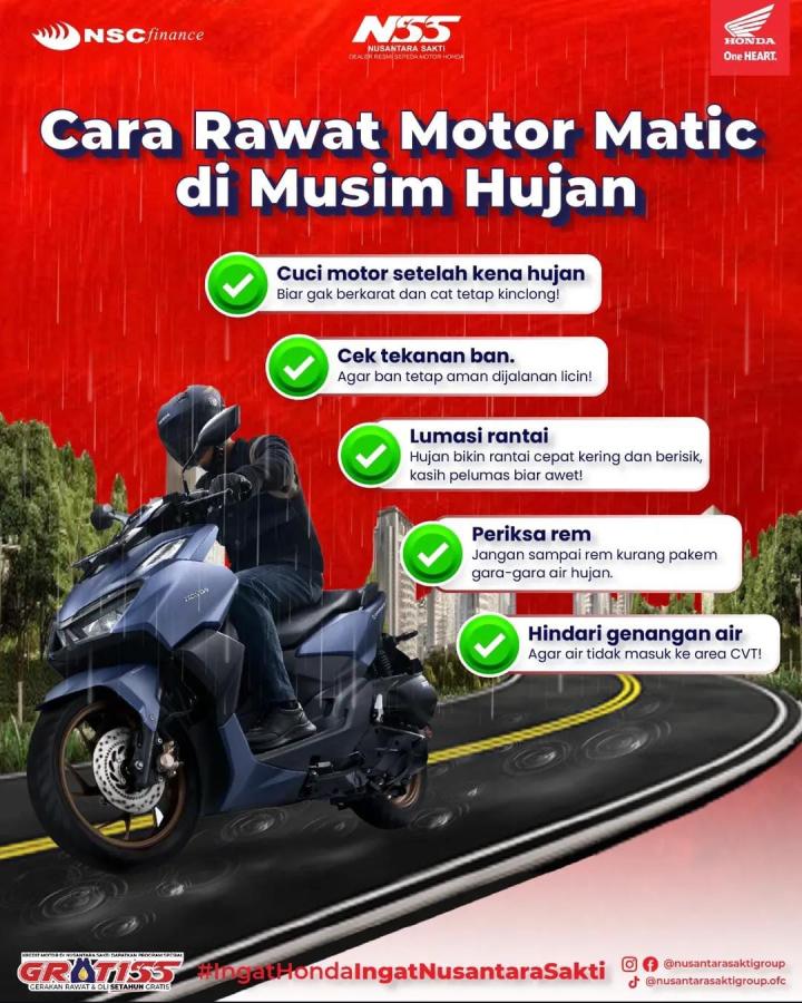 Cara Rawat Motor Matic di Musim Hujan ala Nss Pringsewu   