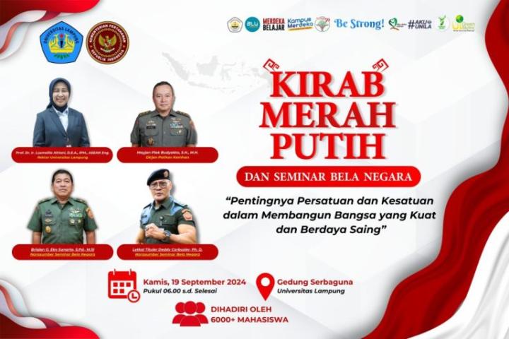 Unila Akan Gelar Kirab Merah Putih Rangkaian Dies Natalis ke-59