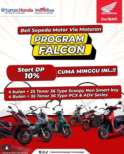 Astra Motor Natar Hadirkan Program Falcon: DP Mulai 10% untuk Pembelian Sepeda Motor Honda via Motoran!