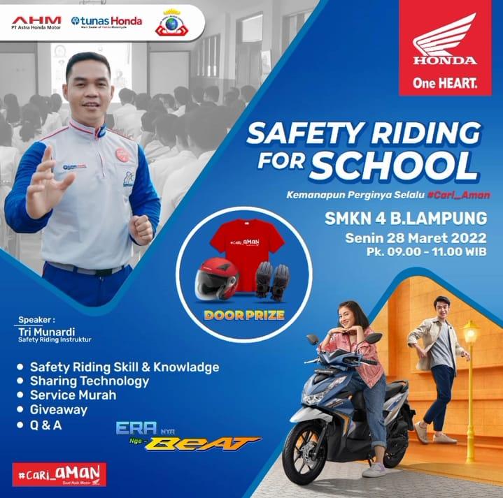 Tunas Honda dan Jaringannya NSS Kedaton Sukses Menggelar Safety Riding For School