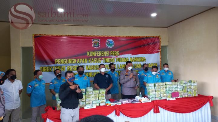 Baru Sembilan Bulan, Ratusan Kilogram Narkotika Sudah Terkumpul di Polda Lampung