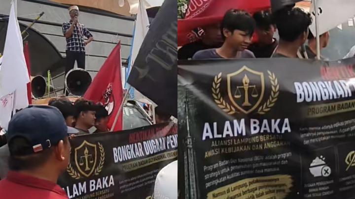 Demo di DPRD Lampung, Alam Baka Soroti MBG, Tunggakan BPJS dan Utang Daerah Rp1 Triliun