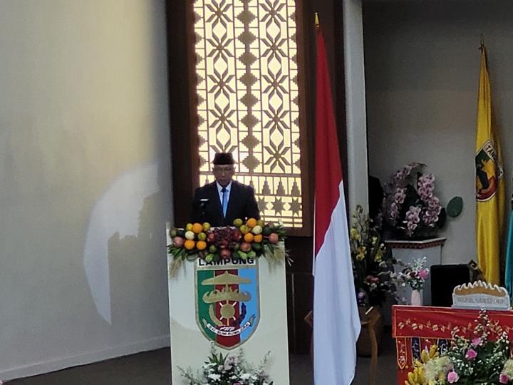 Pidato di Gedung DPRD Provinsi, Gubernur Mirza mendorong Masyarakat Lampung Bersama Menyongsong Indonesia Emas