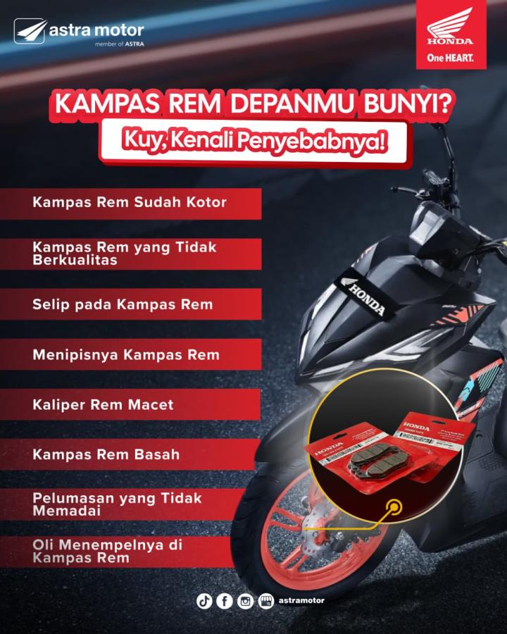 Rem Depan Berbunyi? Astra Motor Natar Bagikan Tips Kenali Penyebabnya Demi Keamanan Berkendara
