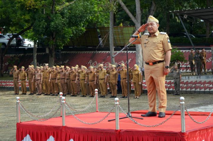Pimpin Apel Perdana, Wabup M. Syaiful Ajak ASN Kerja Dengan Hati