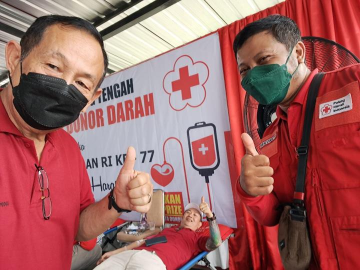KSP ( Keluarga Sedulur Peduli) Laksanakan Bhakti Sosial Donor Darah Memperingati Hari Kemerdekaan RI ke - 77 Di Moonbe Cafe