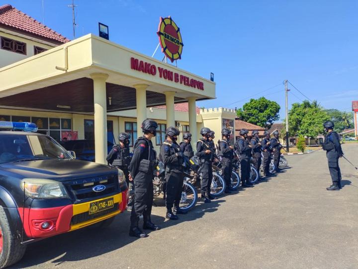 Mayday 2021, Satbrimobda Lampung Patroli Sitkamtibmas di Bandar Jaya