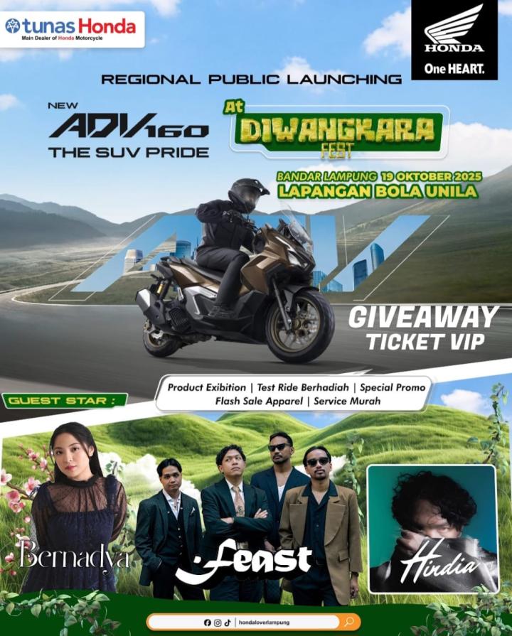 Honda Tunas Dwipa Matra Gelar Regional Public Launching ADV160 di Diwangkara Fest Lampung