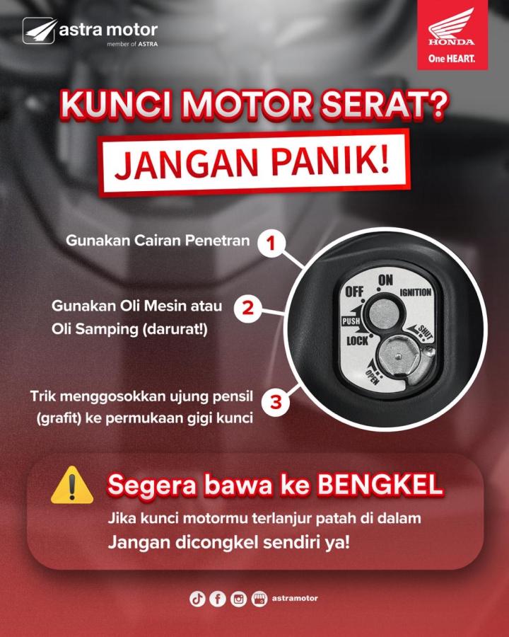 Kunci Motor Seret? Jangan Panik! Begini Solusi Aman dari Astra Motor Natar