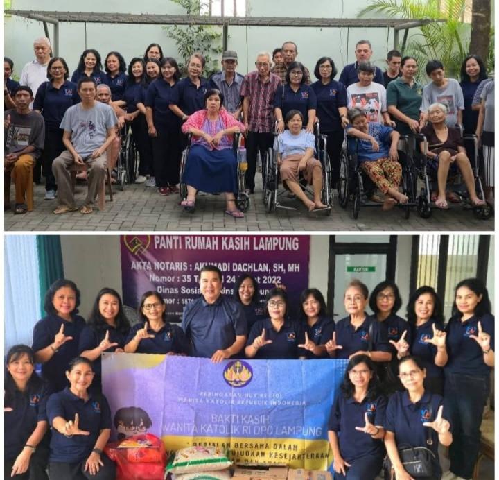 Semangat  Ketua Presidium Wanita Katolik RI DPD Lampung  Elisabeth Sri Puryanti M. Pd Peringati  HUT Ke - 101 Tahun Organisasi Wanita Katolik RI