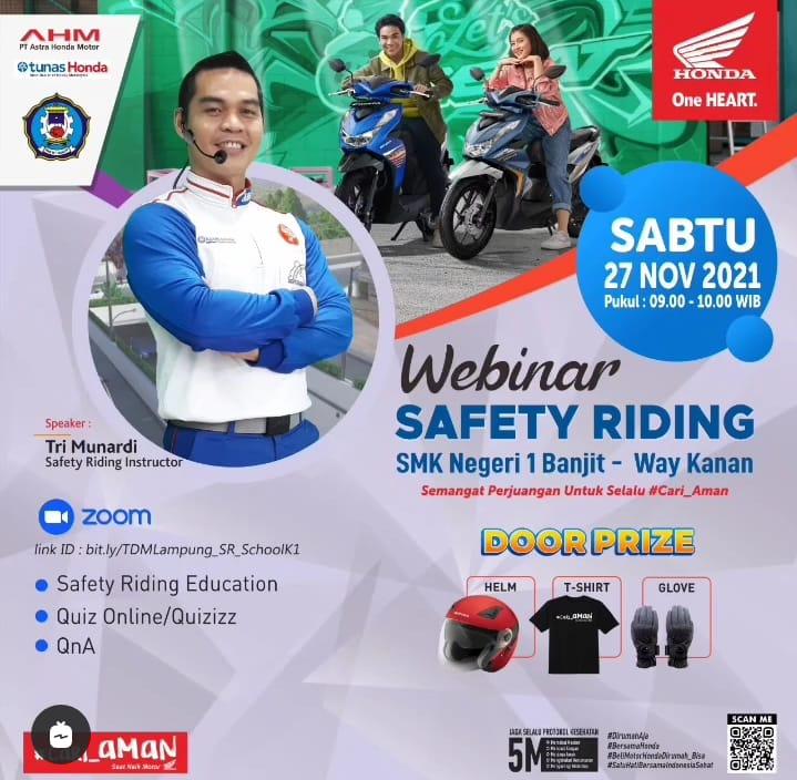 Webinar Safety Riding Bersama SMAN 1 Banjit Way Kanan