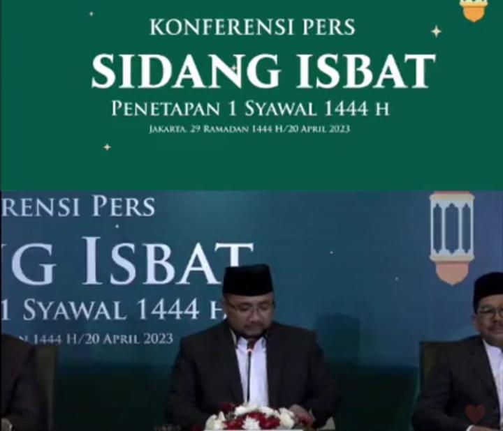 Resmi, Pemerintah Tetapkan Idul Fitri 1444 H Jatuh Pada 22 April 2023