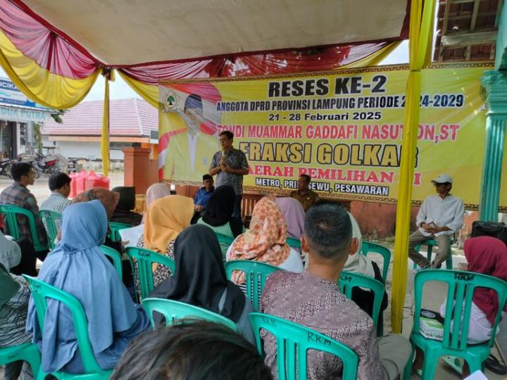 Reses, Warga Sukaraja Gedong Tataan Sampaikan Aspirasi pada Tondi