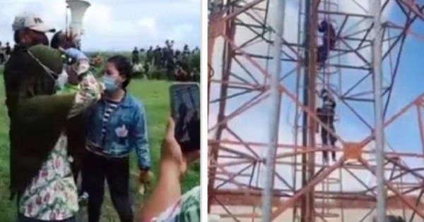 Viral Pemuda Mendadak Urungkan Loncat dari Tower, Pacar Datang: I Love You Mas