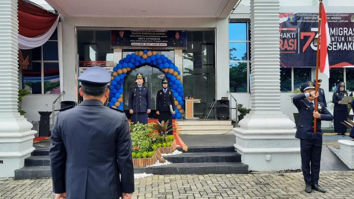 Peringati Hari Bhakti Imigrasi Ke-73 Tahun 2023, Kanwil Kemenkumham Lampung Gelar Upacara 