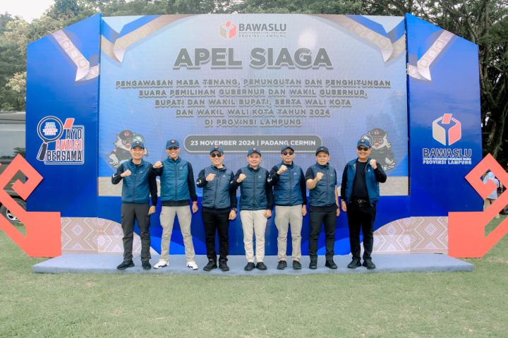 Bawaslu Lampung Gelar Apel Siaga Dan Patroli Pengawasan Pilkada 2024 