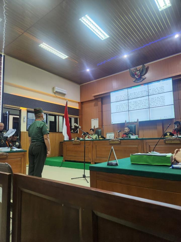 Sidang Perdana Dua Oknum TNI dalam Kasus Penembakan Tiga Polisi di Way Kanan Digelar di Palembang