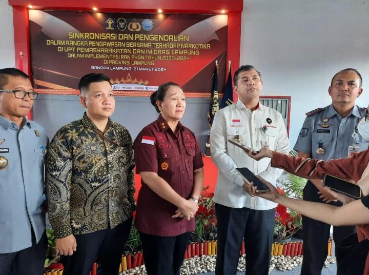 Kemenkumham Lampung Beserta Kemenkopolhukam Polri Serta BNN Gelar Sosialisasi dan Pengendalian Pengawasan Bersama Terhadap Narkotika 