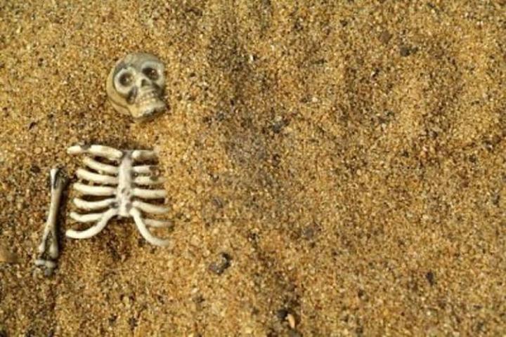 Heboh ! Warga Temukan Kerangka Balita Terendam Pasir di Bibir Pantai