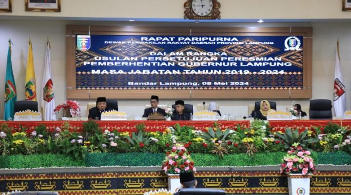 DPRD Gelar Paripurna Pemberhentian Masa Jabatan Gubernur Lampung,  Dewan Menilai Arinal Berdedikasi Membangun Lampung