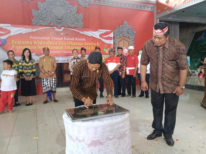 Banjar Tengah Rayakan HUT RI ke-80 dengan Peresmian TK dan Pasraman