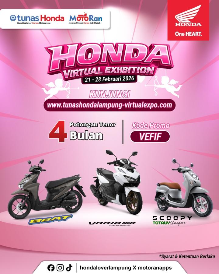 Dealer Honda Virtual Exhibition 21–28 Februari 2026, Promo Spesial Potongan Tenor 4 Bulan!