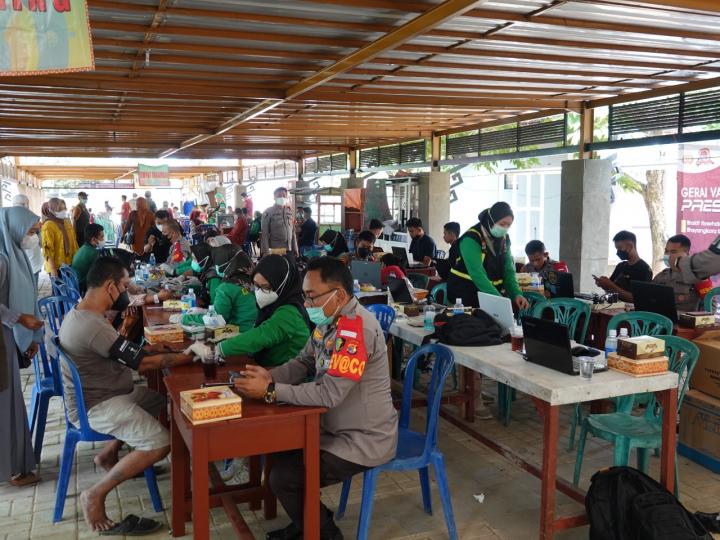 Polda Lampung Gelar Vaksinasi Masal di Lampung Tengah, 5750 Dosis Gratis Untuk Masyarakat