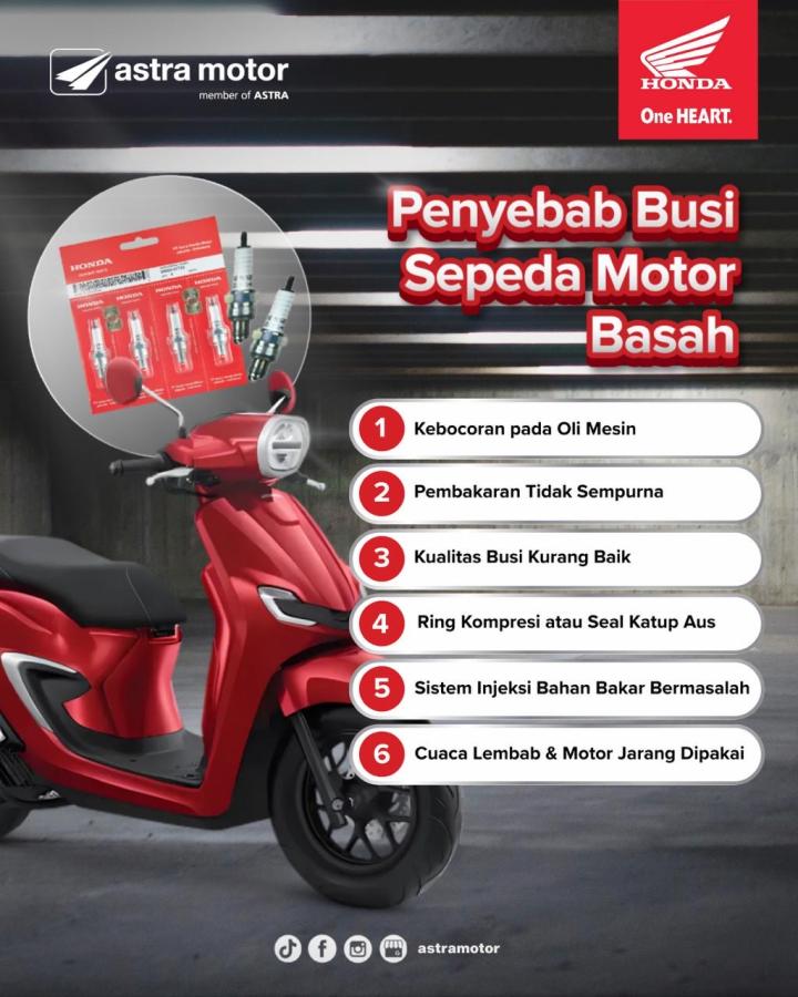 Astra Motor Natar Edukasi Konsumen Tentang Penyebab Busi Sepeda Motor Basah   
