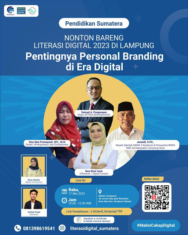 Literasi Digital di SMA Kabupaten Lampung Utara, Pentingnya Personal Branding di Era Digital