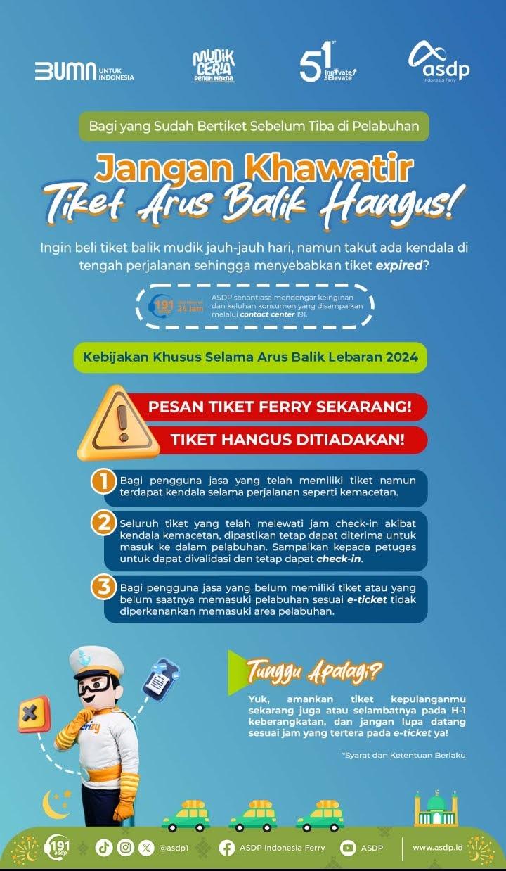 Pemprov Lampung Terapkan Kebijakan Khusus di Pelabuhan Panjang Selama Arus Balik Lebaran 2024: Tiket Hangus Ditiadakan