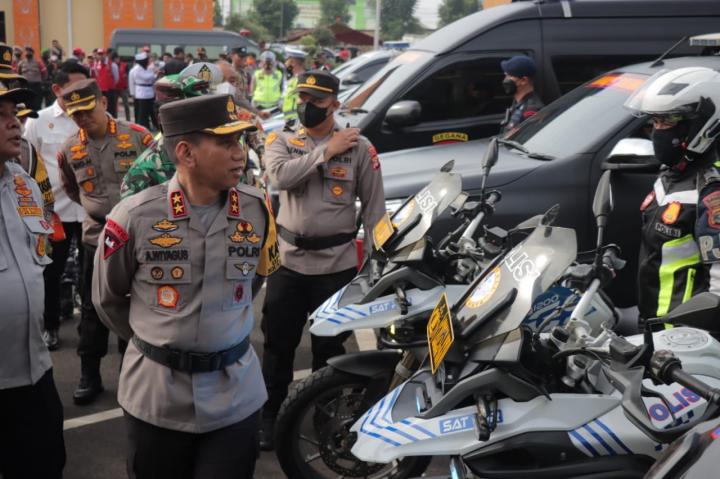 Kapolda Lampung Pimpin Apel Gelar Pasukan Pengamanan Ops Lilin Krakatau 2022